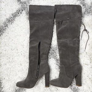 Over the knee boots from Shoe Dazzle. Medium gray color. Size 9. Worn once.